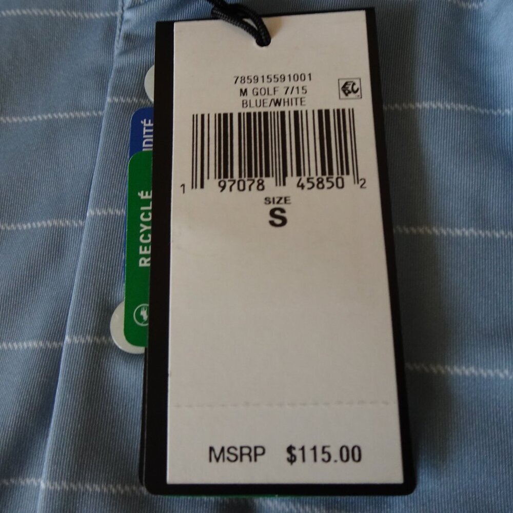 RLX Ralph Lauren Polo Shirt Men's Size S Blue Striped Wicking Golf Casual - Picture 9 of 9